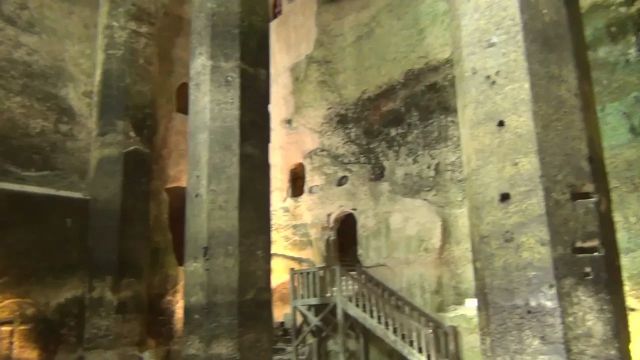 Ancient 9th Century Visigoth Church in Cave in France with two Pillars Yachin & Boas